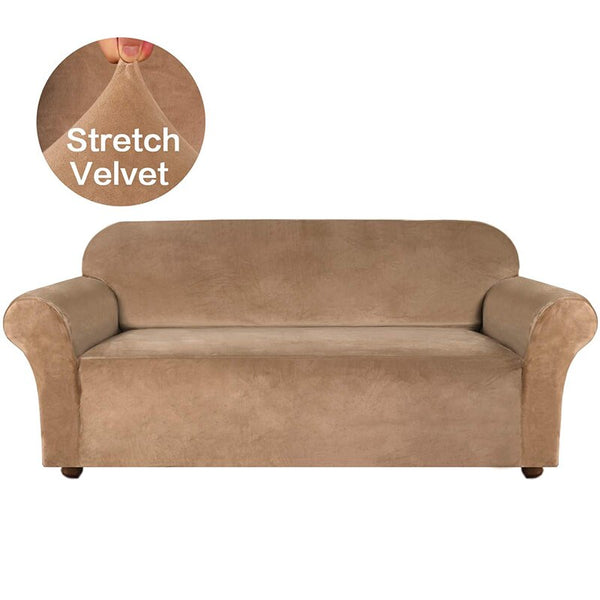 Housses de canapé en velours extensible de haute qualité Housses pour coussins de canapé protection de mobilier douce antidérapante lavable et amovible